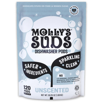 Molly's Suds Dishwasher Pods | Clean Dishwasher Detergent, Cuts Grease & Rinses Clean (Residue-Free) for Sparkling Dishes | 60 Auto-Release Tabs (Citrus) Nirvana Guru
