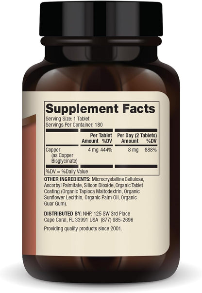 Dr. Mercola Copper Bisglycinate, 90 Servings (180 Tablets), Dietary Supplements, 8 mg Per Day, Mini Tabs, Supports Overall Health, Non GMO Nirvana Guru