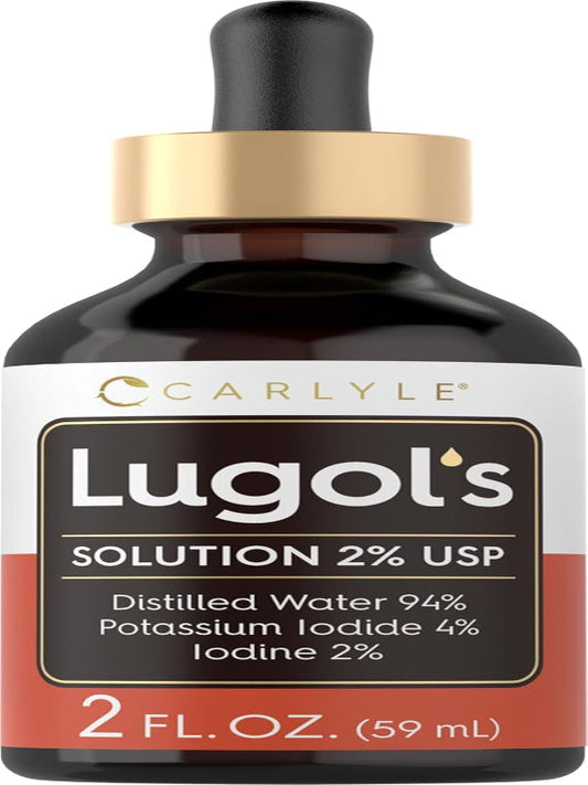 Carlyle Lugols Iodine 2 Percent 2 fl oz | Potassium Iodide and Iodine Solution 2% Liquid Drops Nirvana Guru