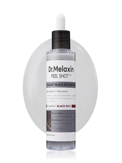 Peel Shot Glow Black Rice Peeling Ampoule, Soft Exfoliating Face and Body Scrub Dead Skin Cells, Blackheads Remover for All Skin Types korean skin care 80ml Nirvana Guru