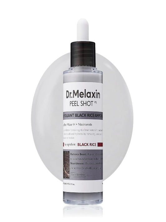Peel Shot Glow Black Rice Peeling Ampoule, Soft Exfoliating Face and Body Scrub Dead Skin Cells, Blackheads Remover for All Skin Types korean skin care 80ml Nirvana Guru