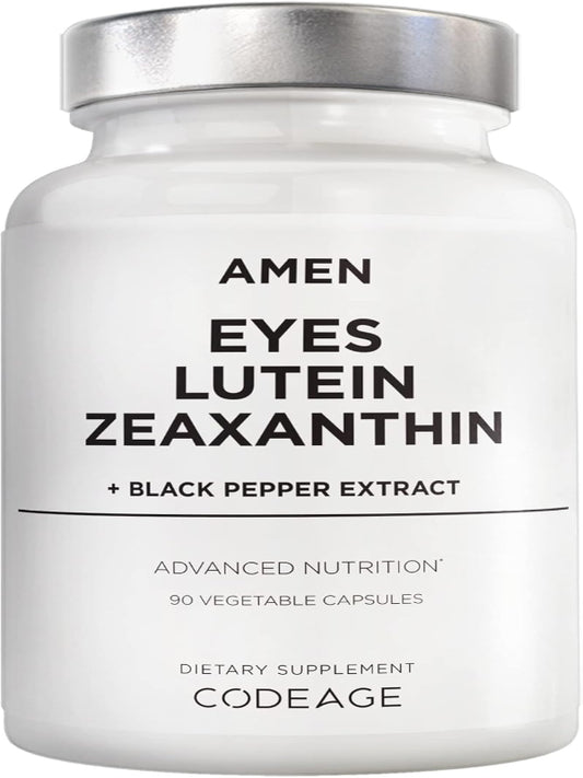 Amen Eyes Lutein Zeaxanthin Supplement - Eyes Vitamins - Lutein and Zeaxanthin from Marigold Extract, Red Beet Root Powder, Black Pepper Fruit Extract - 3-Month Supply Eye Care - Non-GMO - 90 Capsules Nirvana Guru