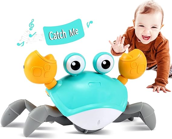 control future Crawling Crab Baby Toy - Infant Tummy Time Toys 3 4 5 6 7 8 9 10 11 12 Babies Boy 3-6 6-12 Learning Crawl 9-12 12-18 Walking Toddler 36 Months Old Music Development 1st Birthday Gifts nirvanaguru