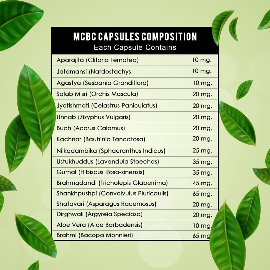 MCBC Capsules with Aprajita, Jatamansi, Kachnaar, 50 Capsules Pack Nirvana Guru