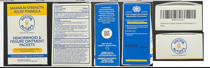 Doctor Butler’s Hemorrhoid & Fissure Ointment – Hemorrhoid Treatment and Hemorrhoid Cream with Lidocaine and Phenylephrine HCI for Fast Acting Relief of Pain, Swelling, Discomfort, and Itching (1 oz.)