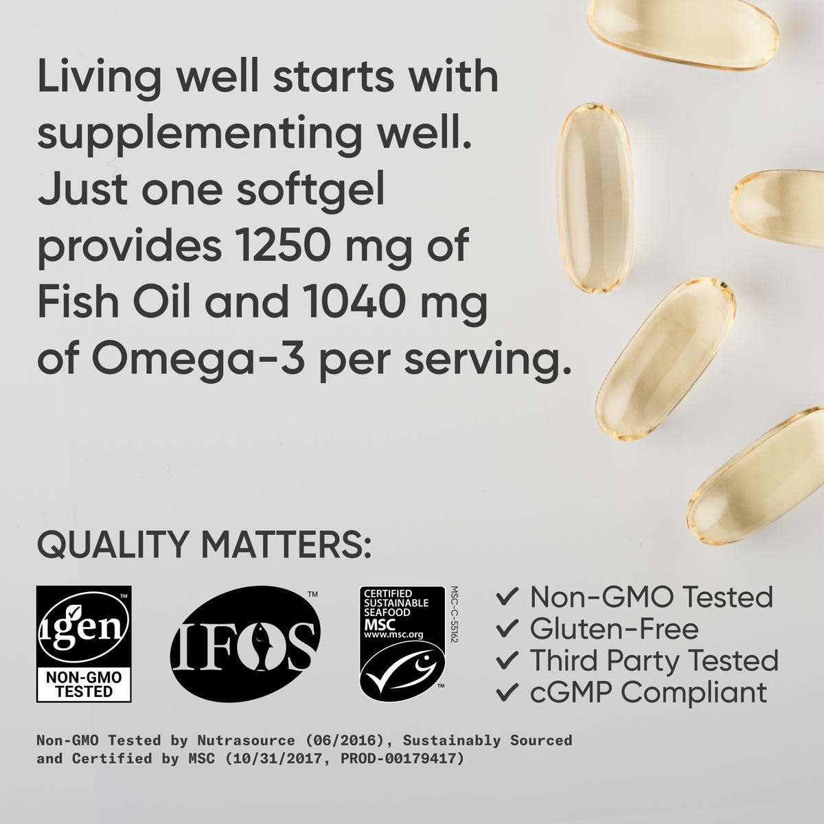 Sports Research Total Omega-3 Fish Oil from Wild Sockeye Salmon, Alaska Pollock, Antarctic Krill, Astaxanthin + Phospholipids & Wax Esters for Absorption | 960mg of EPA & DHA - Fresh Lemon Scent (120 - Nirvana Guru