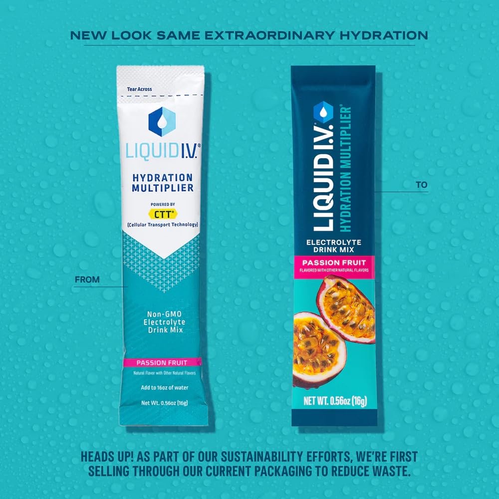 Liquid I.V.® Hydration Multiplier - Passion Fruit | Electrolyte Powder Drink Mix | 3 Pack (48 Servings) - Nirvana Guru