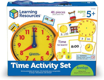Learning Resources Time Activity Set - 41 Pieces, Ages 5+,Clock for Teaching Time, Telling Time, Homeschool Supplies, Montessori Clock nirvanaguru