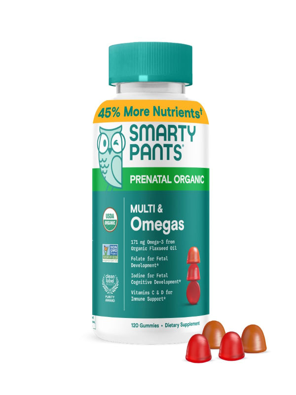 SmartyPants Prenatal Vitamins for Women, Sugar Free Multivitamin Gummies: Methylfolate, Omega 3 (ALA) Vitamin D3, C, Vitamin B12, B6, A, K & Zinc, Inositol, Erythritol Free, 60 Count (20 Day Supply) Nirvana Guru