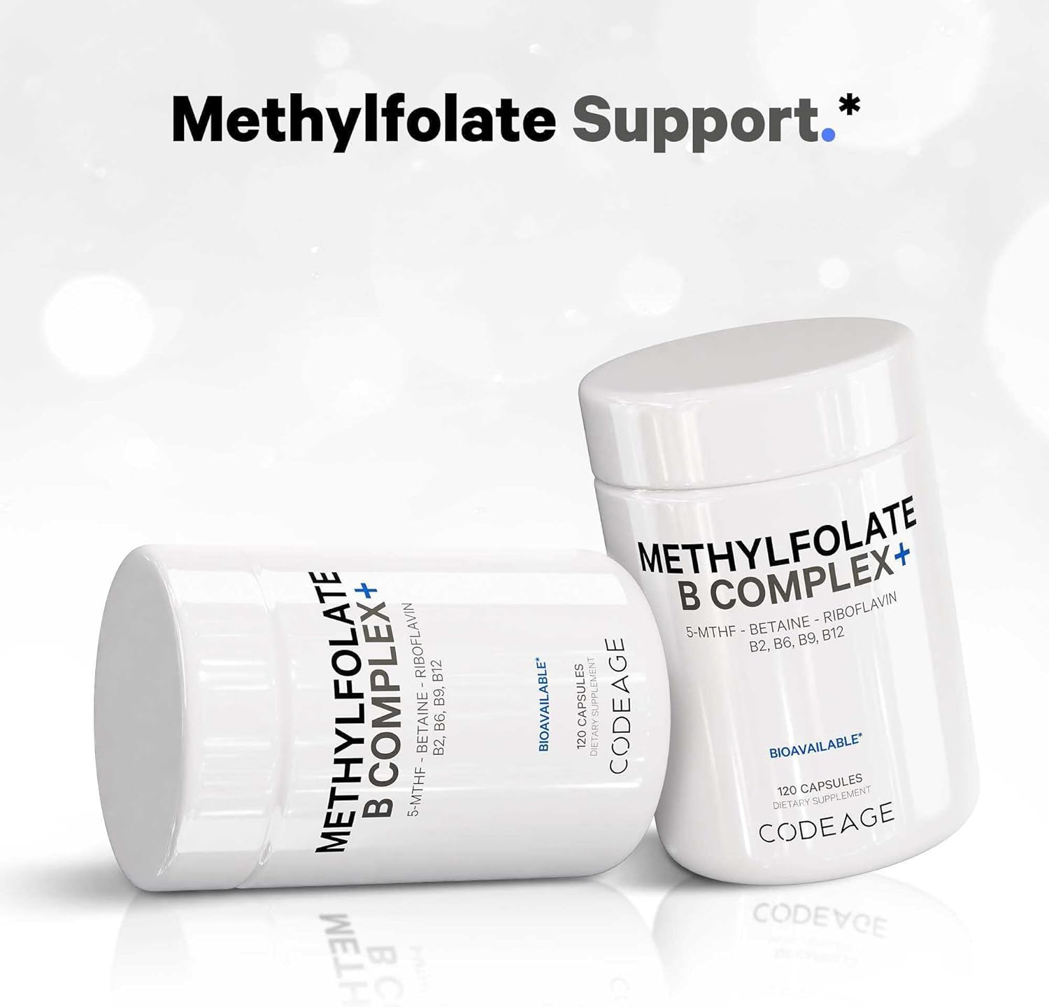 Codeage Methylfolate B Complex Supplements - 5 MTHF, Methylcobalamin 1000mcg Methylated Vitamin B12, Riboflavin, Betaine, Vitamins B6, Methylation Cycle MTHFR - 2 Months - 120 Capsules - Nirvana Guru