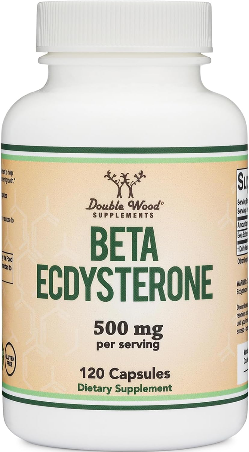 Beta Ecdysterone Supplement - 500mg Per Serving (120 Capsules, 60 Servings) Powerful Plant Anabolic to Support Men's Health (Non-GMO and Gluten Free) by Double Wood Nirvana Guru