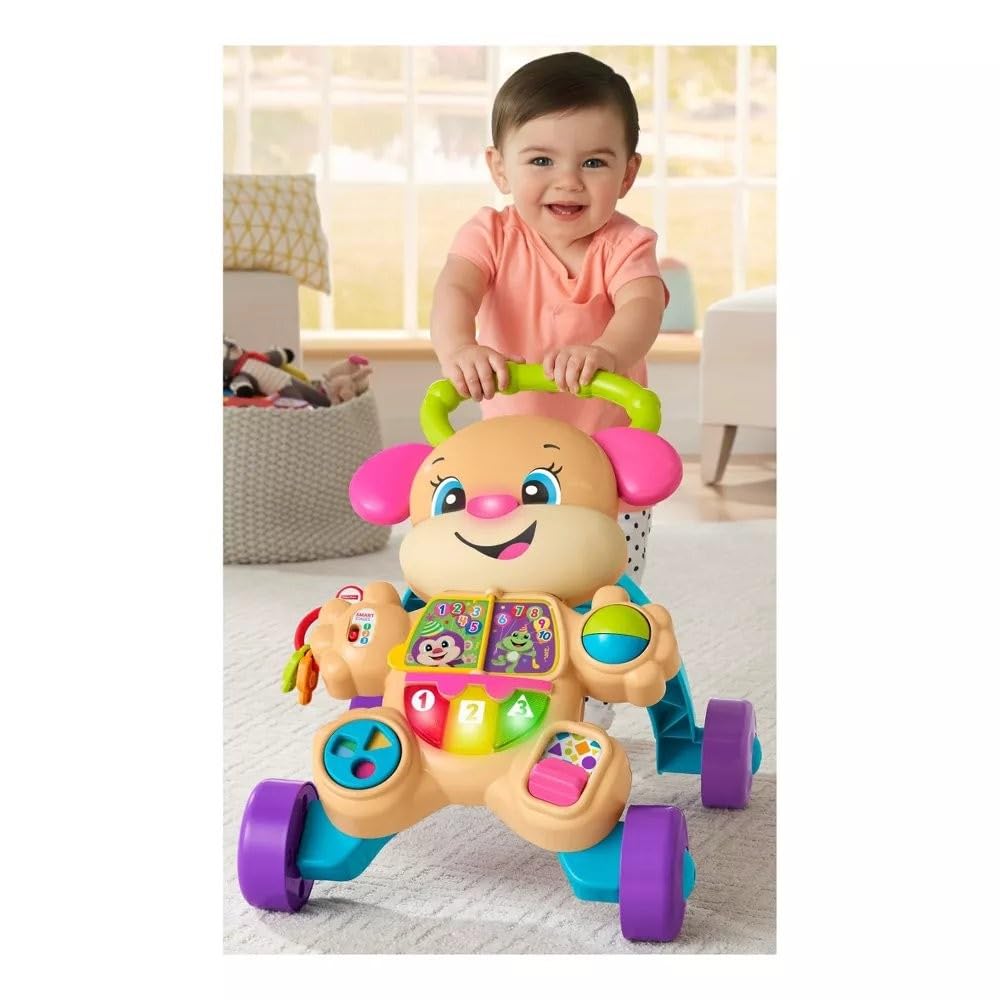 Fisher-Price Baby Toy Laugh & Learn Smart Stages Sis Walker with Educational Music Lights & Activities for Infants Ages 6+ Months Nirvana Guru