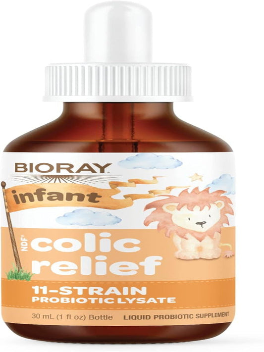 BIORAY Infant NDF Colic Relief - 1 fl oz - 11-Strain Probiotic Lysate - Ease Discomfort in The Stomach, GI Tract & Colon - Non-GMO, Vegetarian, Gluten Free - Approx. 30 Servings Nirvana Guru