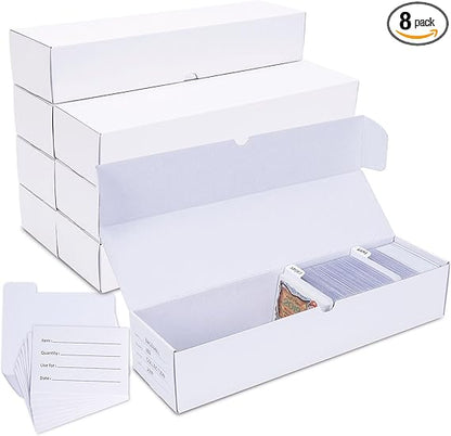 Trading-Card Storage Box, 8-Pack • 1000 Count Corrugated Cardboard Storage Box with dividers & labels for TCG/Magic/Mtg storage and Collection, 14.4 INCH Horizontal nirvanaguru