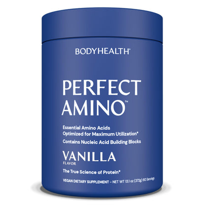 BodyHealth PerfectAmino Powder - BCAA and EAA Powder for Pre and Post Workout - Amino Acid Energy Drink for Men and Women to Support Lean Muscle and Recovery - Strawberry - 30 Servings Nirvana Guru