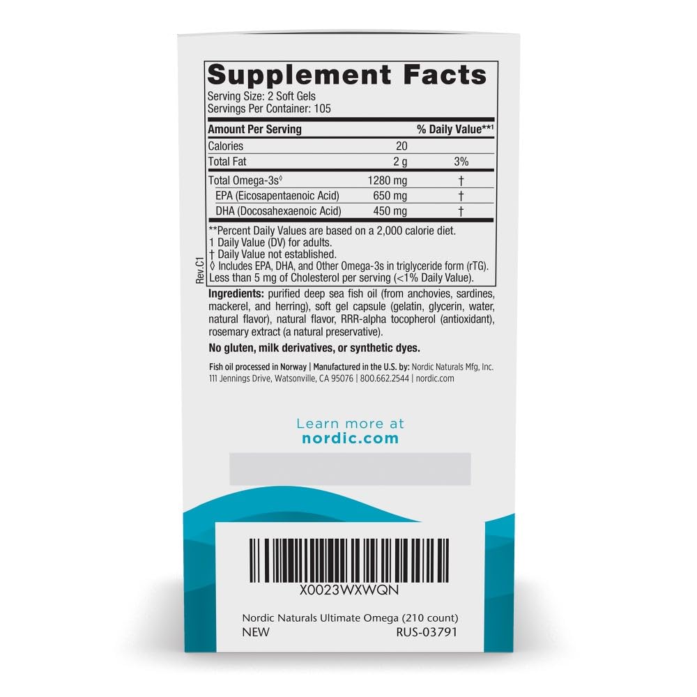 Nordic Naturals Ultimate Omega, Lemon Flavor - 90 Soft Gels - 1280 mg Omega-3 - High-Potency Omega-3 Fish Oil Supplement with EPA & DHA - Promotes Brain & Heart Health - Non-GMO - 45 Servings - Nirvana Guru