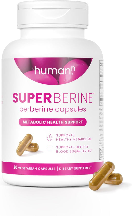 HumanN SuperBerine Berberine Supplement - Cholesterol & Metabolic Clinically Researched Support - High Absorbency Formula with Olive Leaf Extract - 30 Capsules - Nirvana Guru