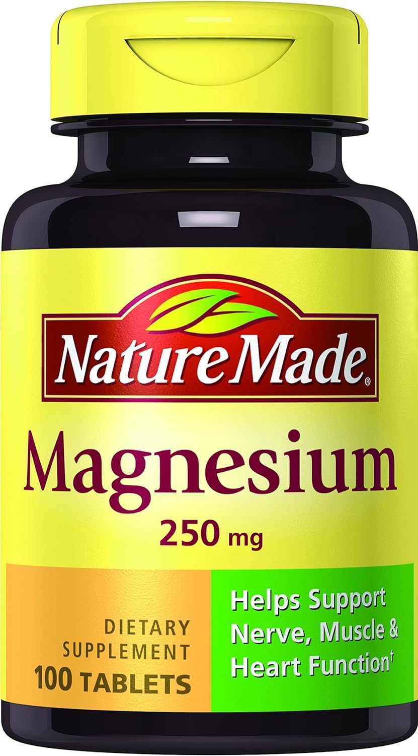 Nature Made Magnesium 250 mg, Magnesium Supplement for Muscle, Heart, Bone and Nerve Support, 90 Softgels, 90 Day Supply - Nirvana Guru