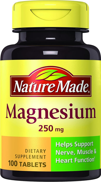Nature Made Magnesium 250 mg, Magnesium Supplement for Muscle, Heart, Bone and Nerve Support, 90 Softgels, 90 Day Supply - Nirvana Guru