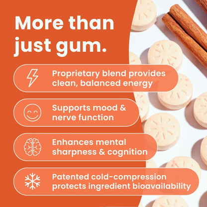 NeuroGum Energy & Focus Gum (Peppermint, 54 Pieces) | 40mg Natural Caffeine + L-Theanine + Vitamin B12 & B6 + Xylitol | Sugar Free Nootropic Cognitive Brain Performance Supplement