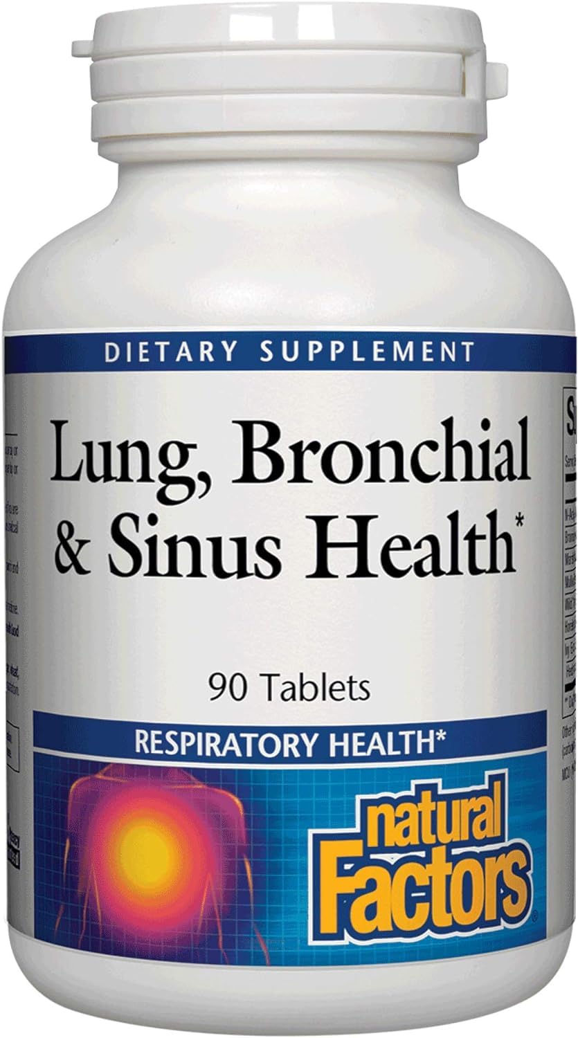 Natural Factors Lung, Bronchial & Sinus Health, Natural Supplement for Respiratory Health and Easy Breathing, 90 Tablets - Nirvana Guru