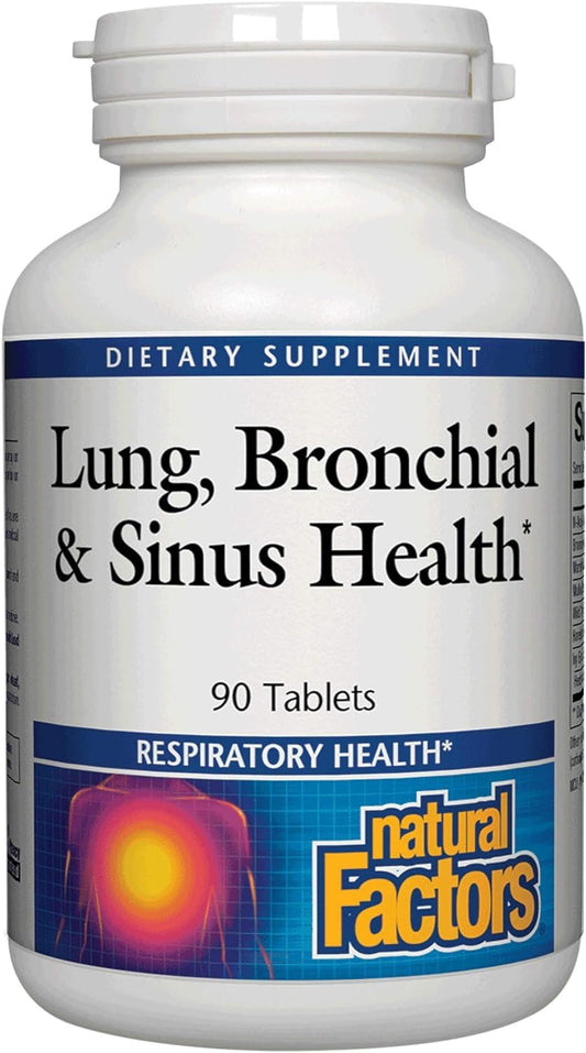 Natural Factors Lung, Bronchial & Sinus Health, Natural Supplement for Respiratory Health and Easy Breathing, 90 Tablets - Nirvana Guru