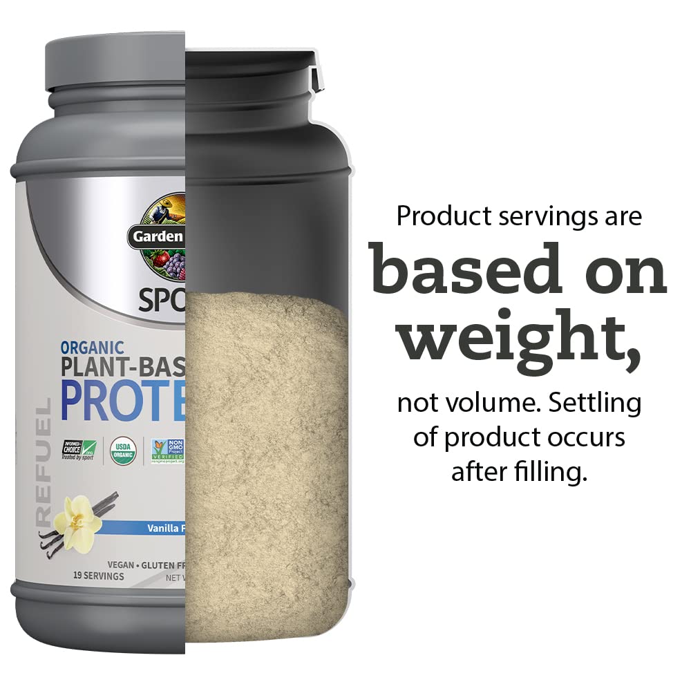 Organic Vegan Chocolate Protein Powder with Probiotics, BCAAs, 30g Plant Protein, NSF Certified, Gluten Free & Sport, Non GMO, Garden of Life Sport Protein Powder - 19 Servings - Nirvana Guru