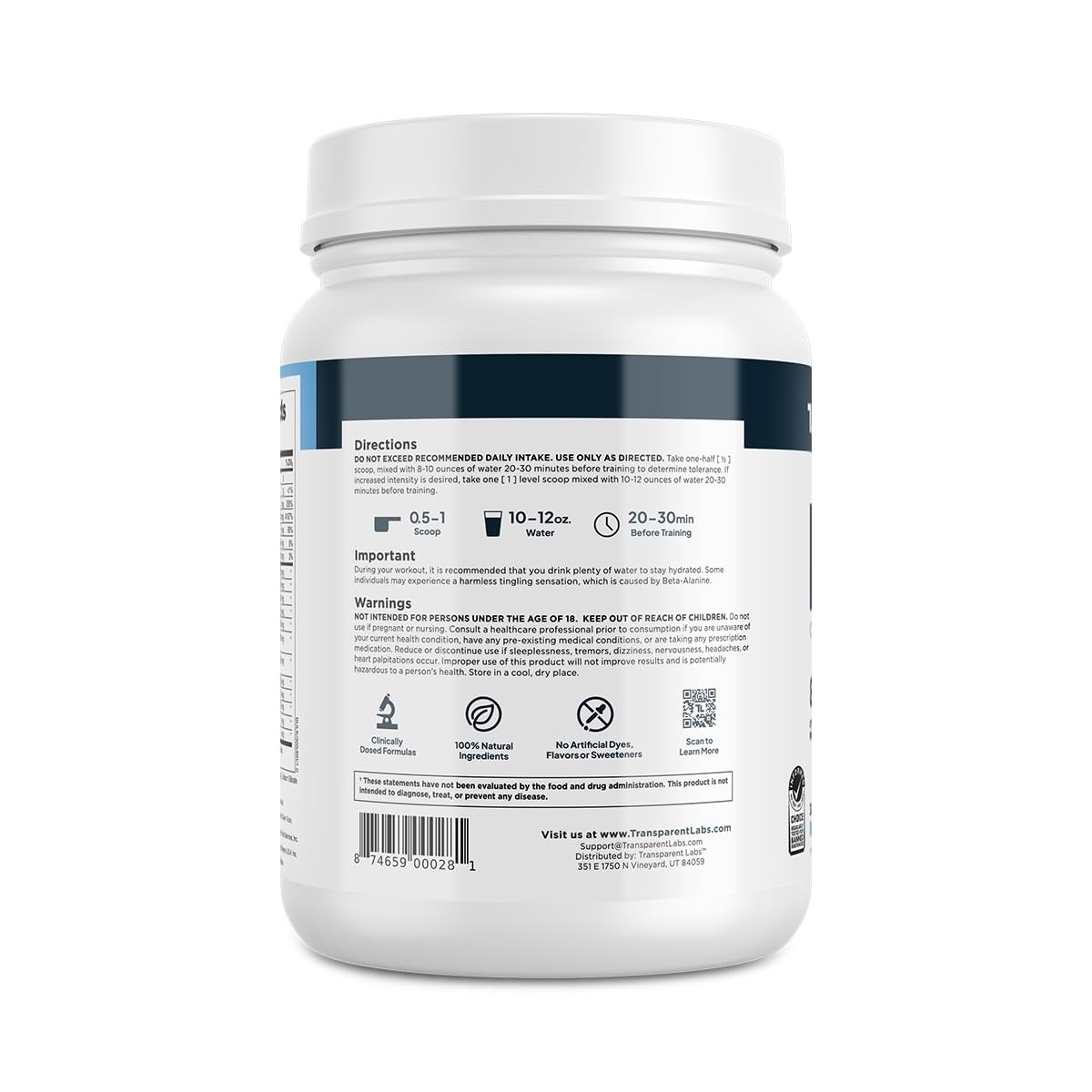 Transparent Labs Bulk Pre Workout Powder - Naturally Sweetened Advanced Pre-Workout Formula for Muscle Building and Strength - 30 Servings, Peach Mango Nirvana Guru
