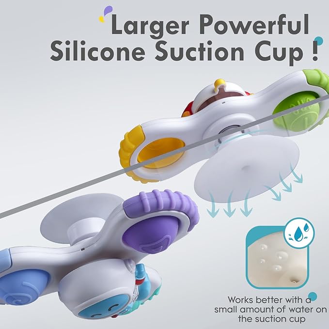 ALASOU 3PCS Pop Suction Cup Spinner Toys for 1 Year Old Boy Girl|Novelty Spinning Tops Toddler Toys Age 1-2|Sensory Baby Bath Toy for Toddlers 1-3|12 18 Months Boy Birthday Gift for Infant nirvanaguru