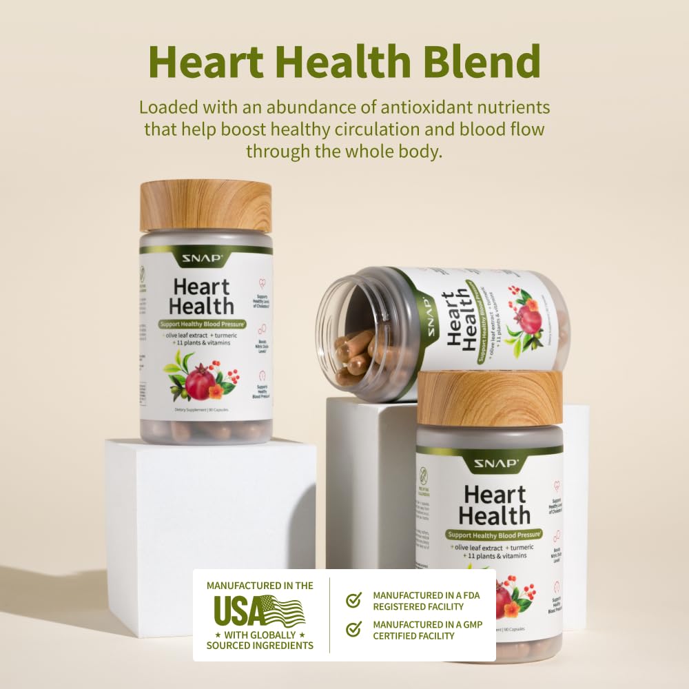 Snap Supplements Heart Health Supplements and Blood Circulation Supplements, 180 Capsules - Nirvana Guru