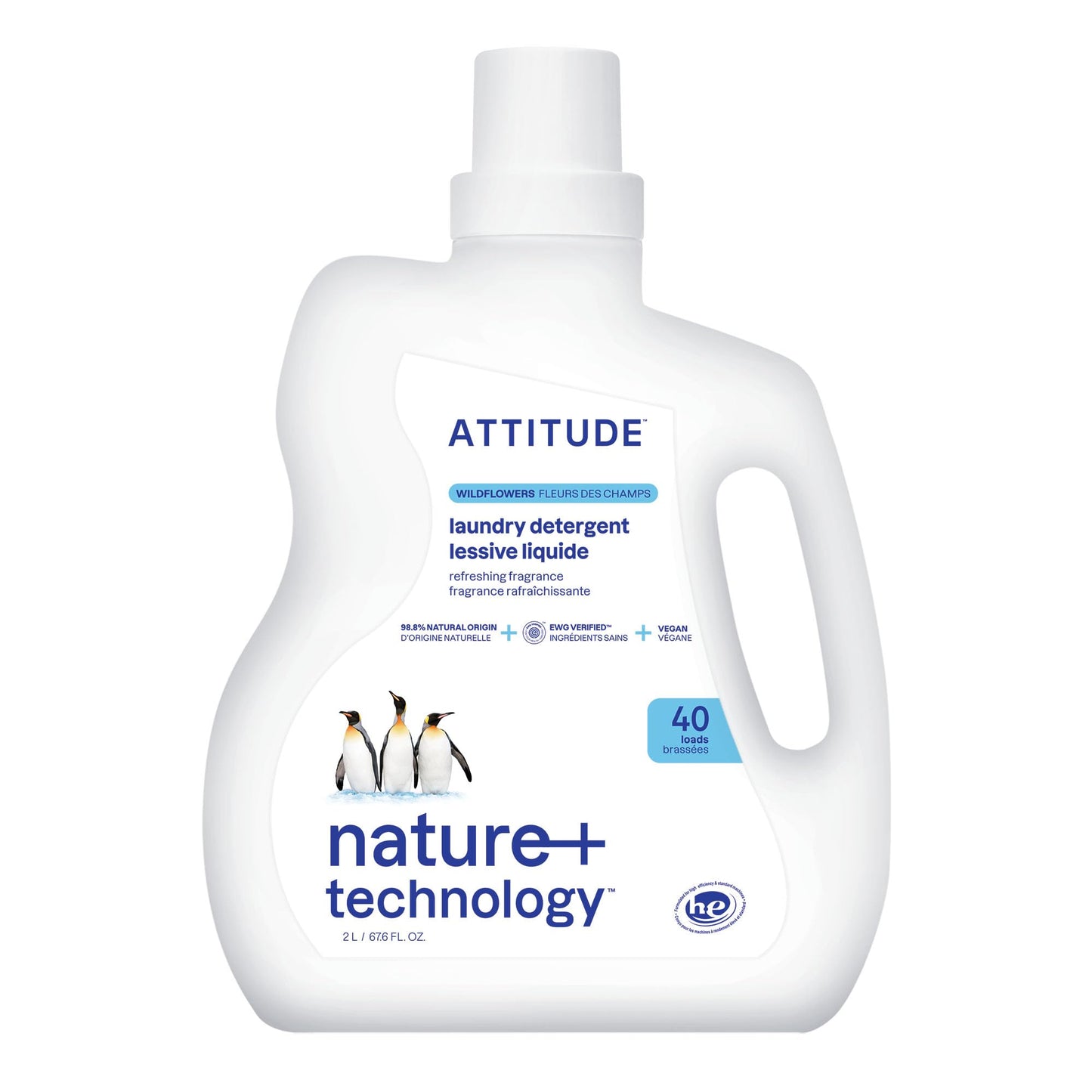 ATTITUDE Liquid Laundry Detergent, EWG Verified, HE Compatible, Plant-Based & Vegan, Natural Laundry Soap, Mountain Fresh Scent, 40 Loads, 67.6 Fl Oz Nirvana Guru