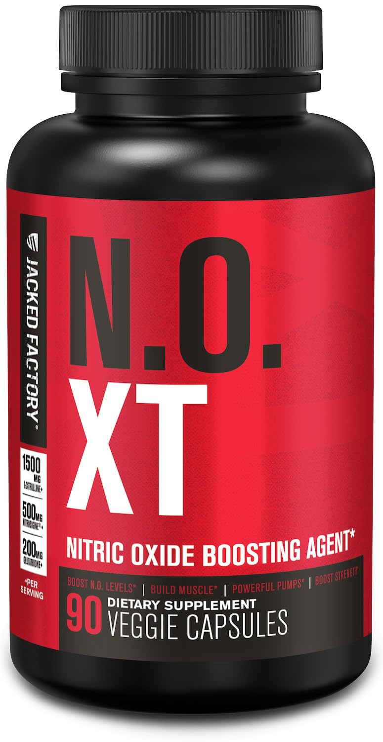 Jacked Factory N.O. XT Nitric Oxide Supplements for Men w/Nitrosigine L Arginine L Citrulline Supplement for Muscle Pumps & Vascularity - Pre Workout Nitric Oxide Booster & Muscle Builder - 90 Caps Nirvana Guru