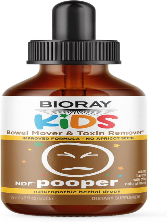 BIORAY Kids NDF Pooper, Mango - 2 fl oz - Bowel Mover - Non-GMO, Vegan, Gluten Free - 30 Servings Nirvana Guru