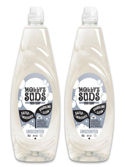Molly's Suds Liquid Dish Soap | Clean, Simple Ingredients | Extra Scrubbing Power | Citrus Scent, 24 oz - 2 Pack Nirvana Guru