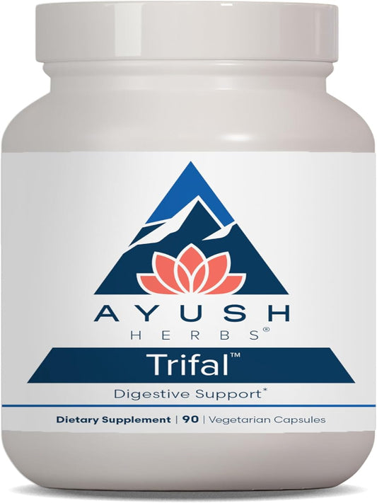 Ayush Herbs Trifal Digestive Support with Amla - Triphala Supplement for Women & Men, Promotes Balanced Digestion, Antioxidant Rich, Made with Organic Ingredients - 90 Vegetarian Capsules (1 Count) Nirvana Guru