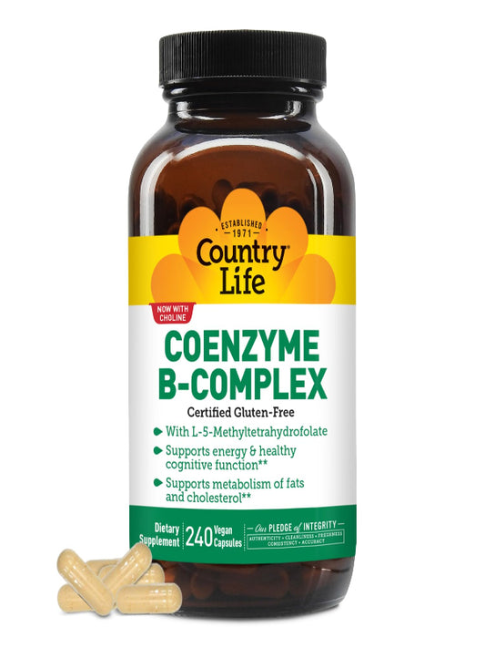 Country Life Coenzyme B-Complex, 120 Capsules – Supports Energy & Metabolism, Mood & Cognitive Function – Vegan, Gluten-Free, Bioavailable B Vitamins with Choline Nirvana Guru