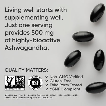 Sports Research® Ashwagandha Softgels with Coconut MCT Oil - Natural Adaptogen Made with Shoden® Ashwa for Relaxation, Calm & Sleep Support - Gluten Free & Vegan Friendly - 60 Count - Nirvana Guru