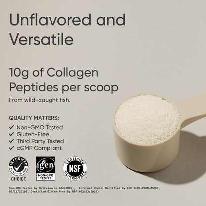 Sports Research Marine Collagen Peptides Powder - Sourced from Wild-Caught Fish, Pescatarian Friendly, Keto Certified & Non-GMO Verified - Easy to Mix in Water or Juice! (34 Servings) - Nirvana Guru