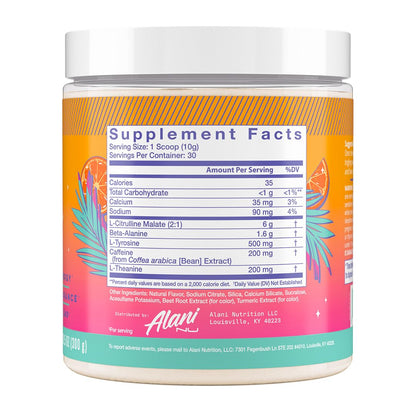 Alani Nu Pre Workout Powder Hawaiian Shaved ICE, Amino Energy Boost, Endurance Supplement, Sugar Free, 200mg Caffeine, L-Theanine, Beta-Alanine, L-Citrulline, 30 Servings Nirvana Guru