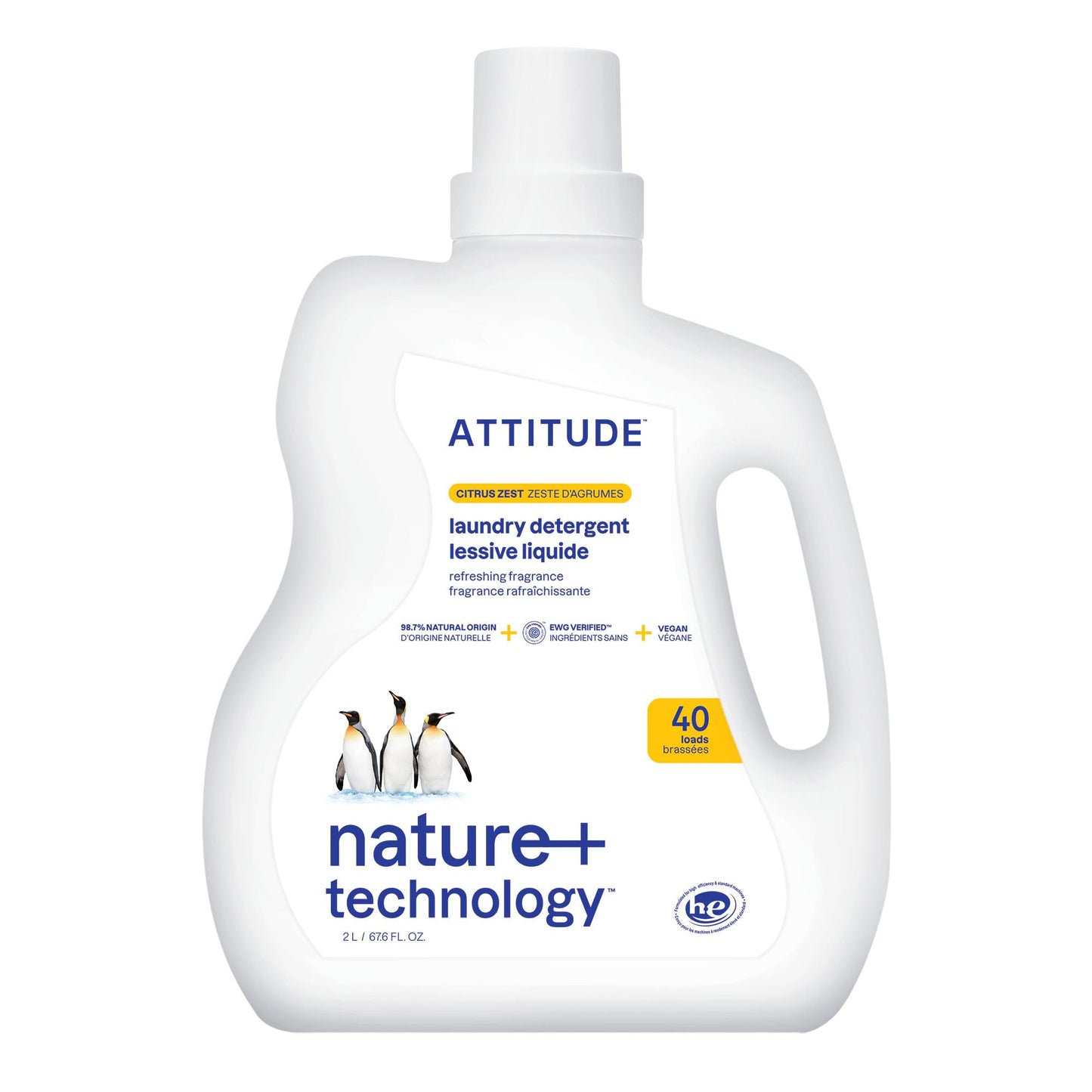 ATTITUDE Liquid Laundry Detergent, EWG Verified, HE Compatible, Plant-Based & Vegan, Natural Laundry Soap, Mountain Fresh Scent, 40 Loads, 67.6 Fl Oz Nirvana Guru