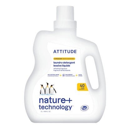 ATTITUDE Liquid Laundry Detergent, EWG Verified, HE Compatible, Plant-Based & Vegan, Natural Laundry Soap, Mountain Fresh Scent, 40 Loads, 67.6 Fl Oz Nirvana Guru