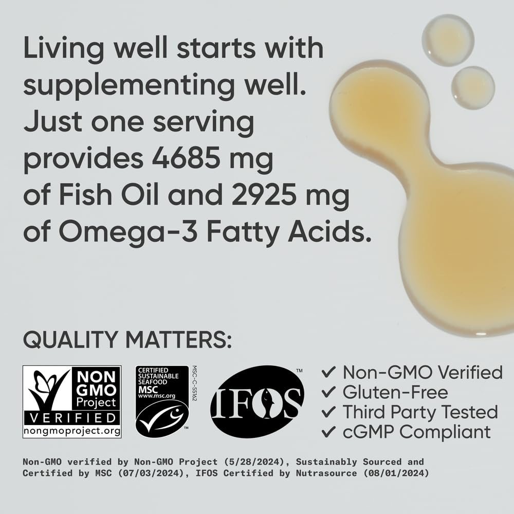 Sports Research Total Omega-3 Fish Oil from Wild Sockeye Salmon, Alaska Pollock, Antarctic Krill, Astaxanthin + Phospholipids & Wax Esters for Absorption | 960mg of EPA & DHA - Fresh Lemon Scent (120 - Nirvana Guru