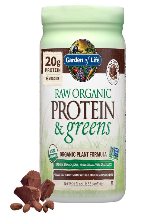 Garden of Life Raw Organic Protein & Greens - Vanilla - Vegan Protein Powder for Women and Men, Plant Protein, Pea Protein, Greens & Probiotics - Dairy Free, Gluten Free Low Carb Shake, 20 Servings - Nirvana Guru