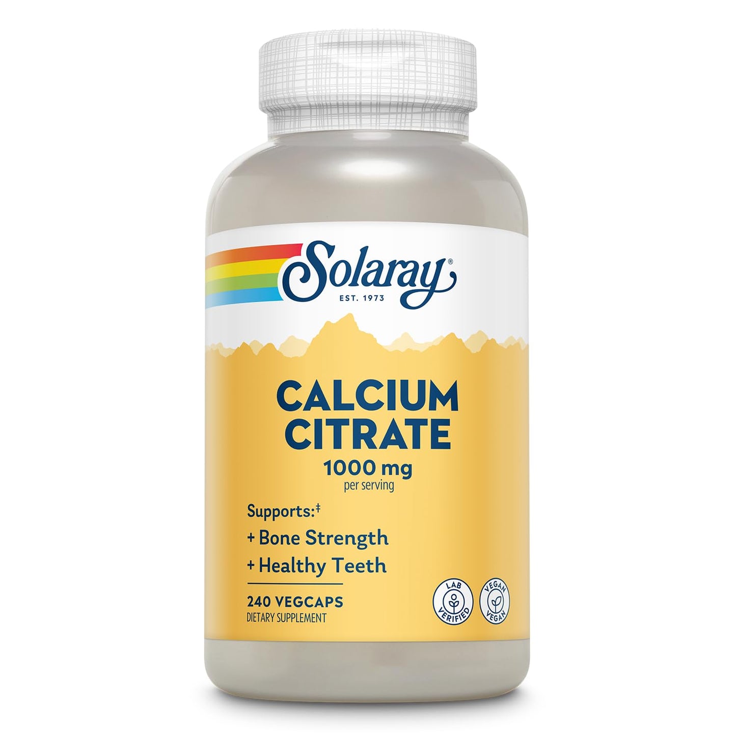 Solaray Calcium Citrate 1000mg - Chelated Calcium Supplement - Supports Bone Strength and Healthy Teeth - Easy to Digest - 60-Day Guarantee, Vegan - 68 Servings, 275 VegCaps Nirvana Guru