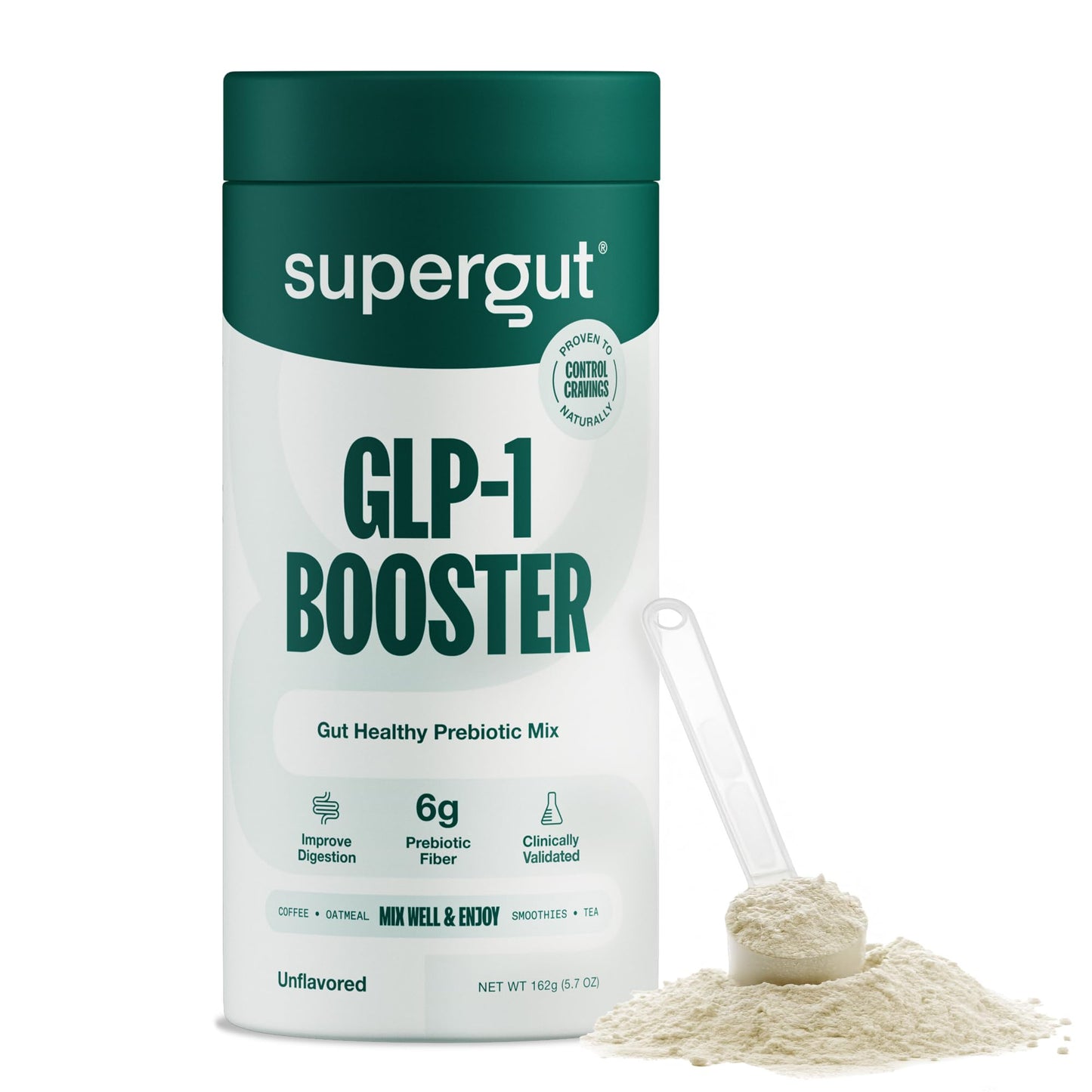 Supergut Gut Healthy GLP-1 Booster - High Fiber GLP-1 Supplement Powder for Women & Men - Sugar-Free Drink Mix for Gut Health (15 Servings)