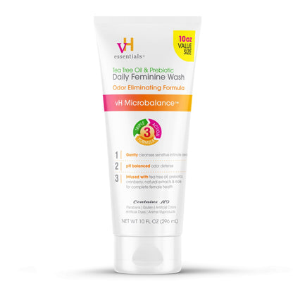vH essentials, Ph Balanced Daily Feminine Wash, Tea Tree Oil & Prebiotic, 6, Fl Oz, (Pack Of 1) 54306 Clear Nirvana Guru
