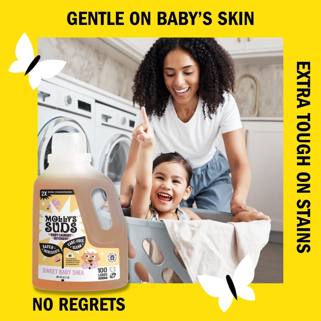 Molly's Suds Liquid Laundry Detergent | Clean Laundry Detergent Soap for Sensitive Skin | 2x Concentrated, High Efficiency (HE) | Unscented - 100 Loads Nirvana Guru