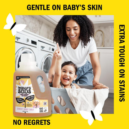 Molly's Suds Liquid Laundry Detergent | Clean Laundry Detergent Soap for Sensitive Skin | 2x Concentrated, High Efficiency (HE) | Unscented - 100 Loads Nirvana Guru