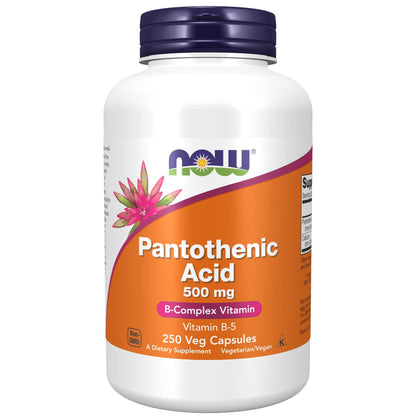 NOW Foods Supplements, Pantothenic Acid (Vitamin B-5) 500 mg, B-Complex Vitamin, 100 Capsules - Nirvana Guru