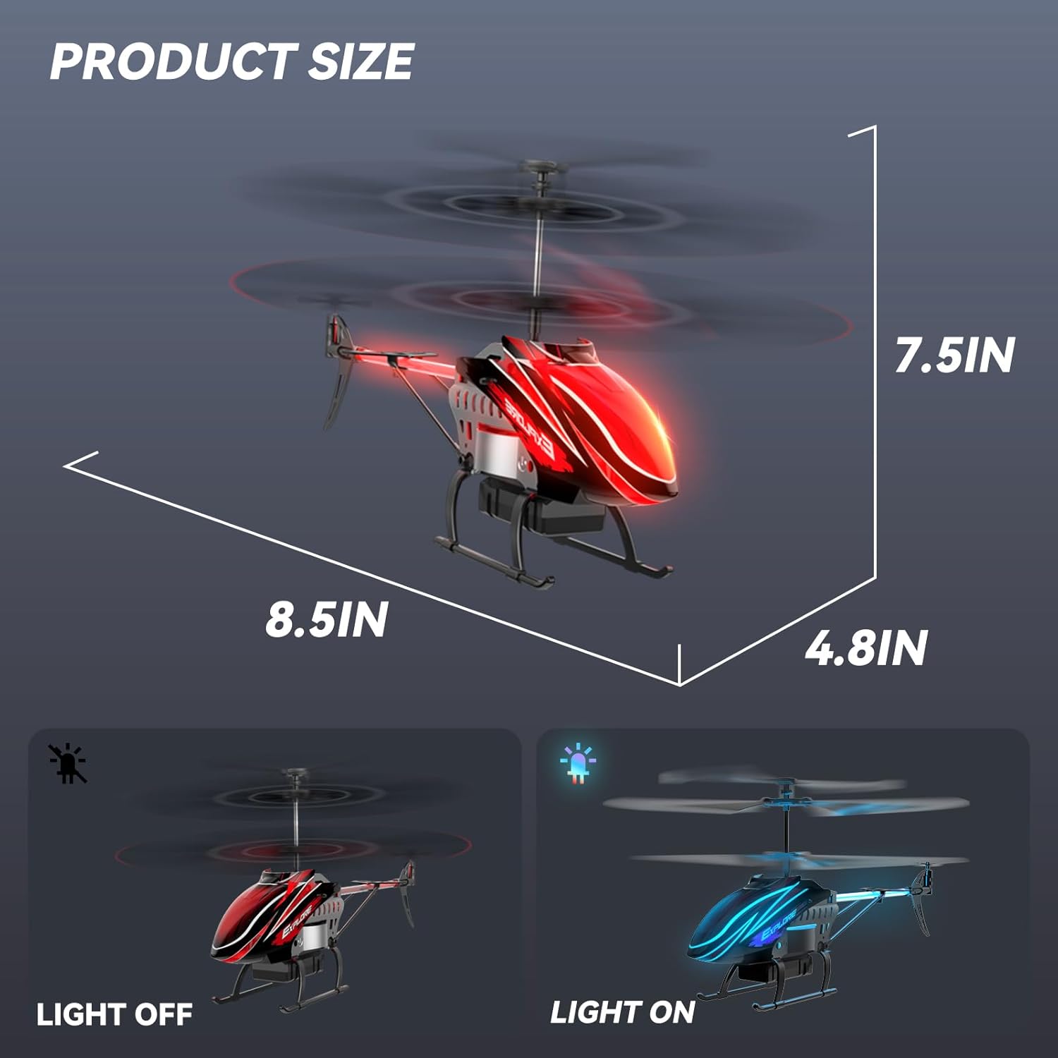 RC Helicopter, Remote Control Helicopter for Kids with 30Mins Flight(2 Batteries), 7+1 LED Light Modes, Altitude Hold, RC Toys for Boys Girls Nirvana Guru
